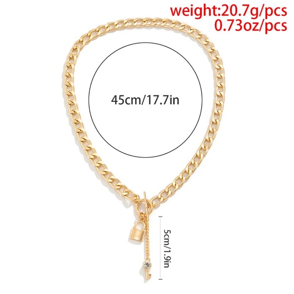 Chain with Lock and Key Pendant - Picture 5 of 6